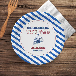 Chugga Chugga Two Two 2nd birthday train Paper Plates