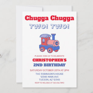 Chugga Chugga Two! Two! Invitation