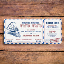 Chugga Chugga Two Two Train 2nd Birthday Invitation