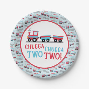 Chugga Chugga Two Two Train 2nd Birthday Plates