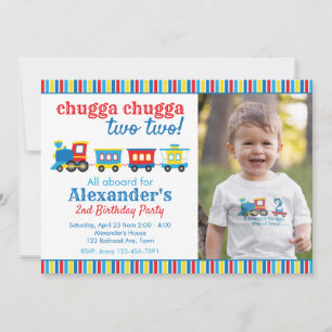 Chugga Chugga Two Two Train Birthday Invitation