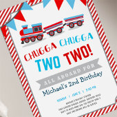 Chugga chugga two two train birthday invitation