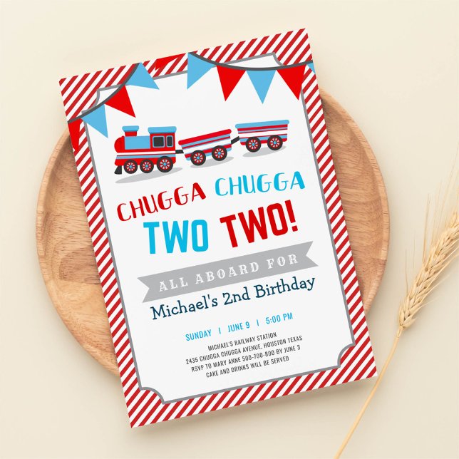 Chugga chugga two two train birthday invitation (Creator Uploaded)