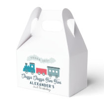 Chugga Chugga Two Two Train Blue Boy 2nd Birthday Favor Boxes