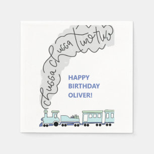 Chugga Chugga Two Two Train Second Birthday Party  Napkins