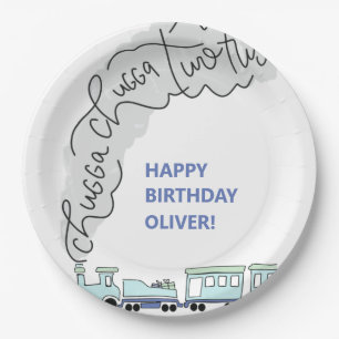 Chugga Chugga Two Two Train Second Birthday Party Paper Plates