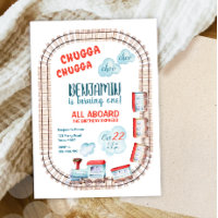 Chugga Train Choo Boy Red Blue Birthday Rails