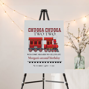 Chugga Two Birthday Party Cute Red Western Train Foam Board