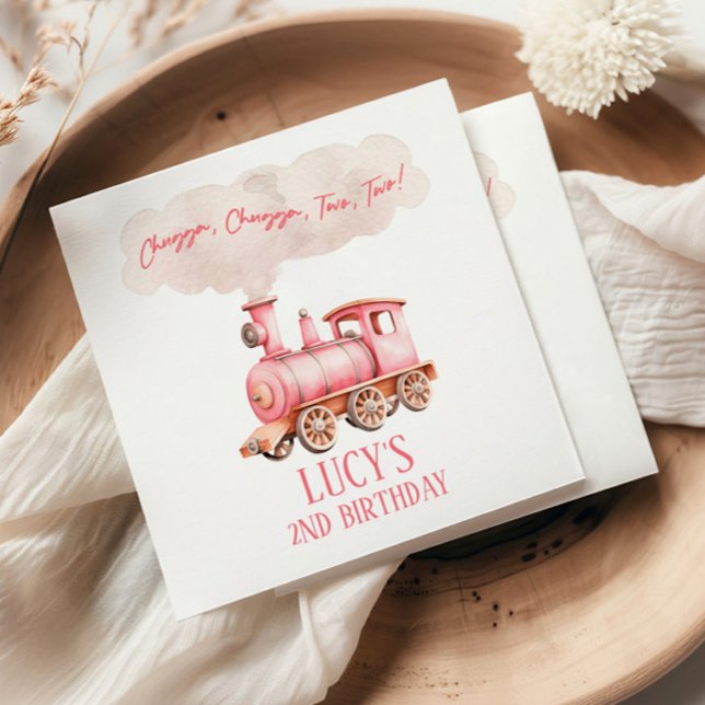 Chugga Two Two Choo Choo Train 2nd Birthday Party Napkins (Creator Uploaded)