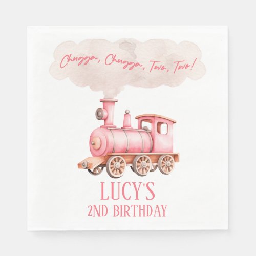 Chugga Two Two Choo Choo Train 2nd Birthday Party Napkins