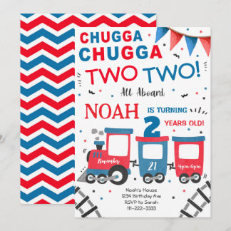 Chugga Two Two Train 2nd Birthday Invitation