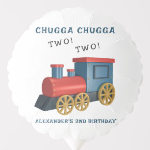 Chugga Two Two Train Second Birthday Balloon