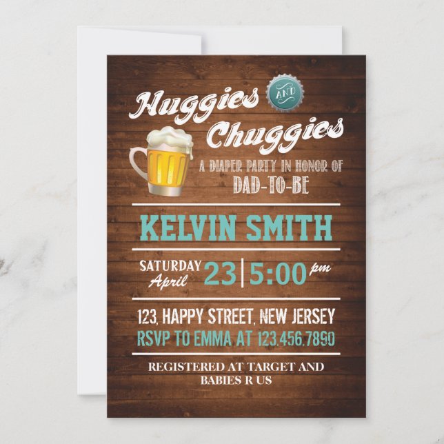 Chuggies & Huggies Baby Shower Invitation (Front)