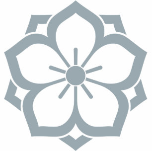 Chuinyaekikyo Japanese Kamon Cherry Blossom Blue Cutout