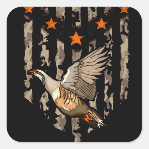 Chukar Bird Hunting Camo  Square Sticker