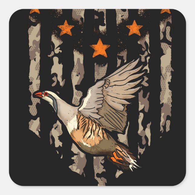 Chukar Bird Hunting Camo  Square Sticker (Front)