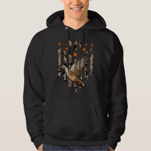 Chukar Hunting Camo Flag Bird Hunter Hoodie