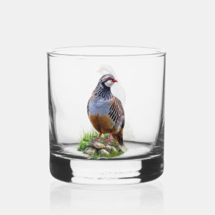 Chukar Partridge ,Art Whiskey Glass