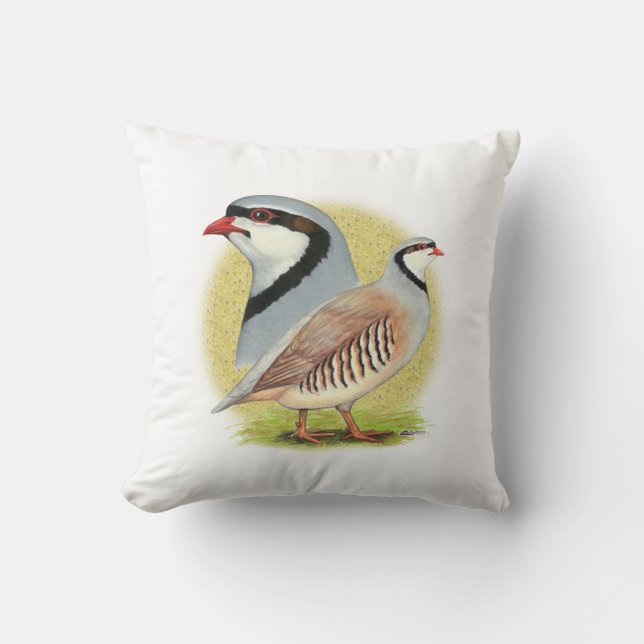 Chukar Partridge Combo Throw Pillow (Front)