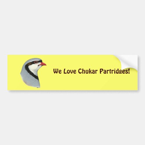 Chukar  Partridge Head Bumper Sticker