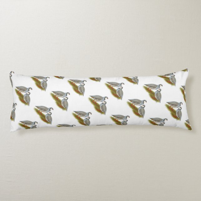 Chukar Partridge Pair Body Pillow (Back)
