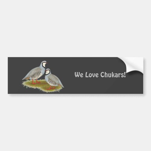 Chukar Partridge Pair Bumper Sticker