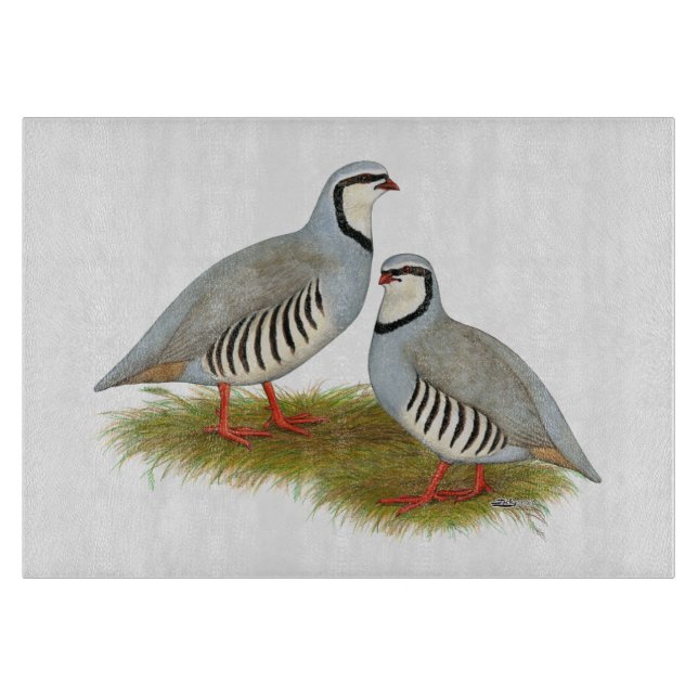 Chukar Partridge Pair Cutting Board (Front)