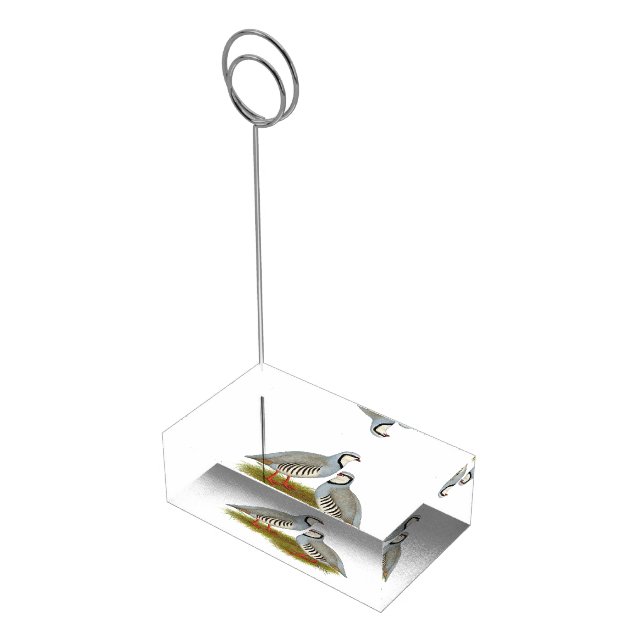 Chukar Partridge Pair Place Card Holder (Corner)