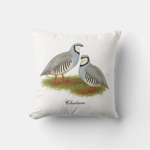 Chukar Partridge Pair Throw Pillow