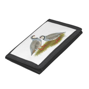 Chukar Partridge Pair Tri-fold Wallet