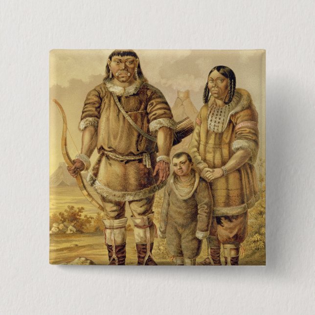Chukchi Nomads, engraved by Winckelmann and Sons ( Pinback Button (Front)