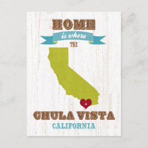 Chula Vista, California Map – Home Is Where The He Postcard