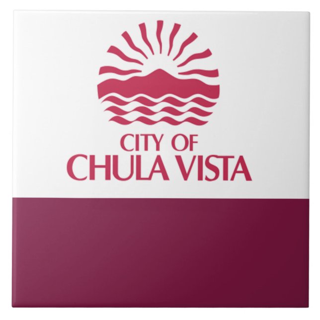 Chula Vista city flag Ceramic Tile (Front)