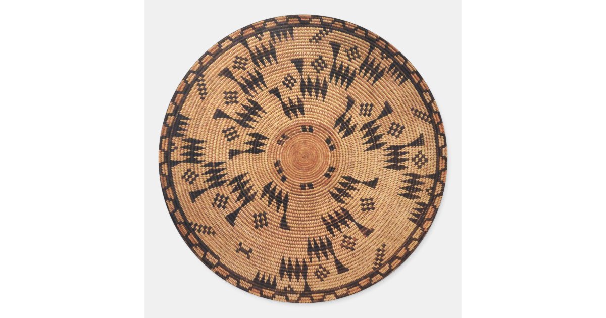 Chumash Native American Art Round Sticker | Zazzle