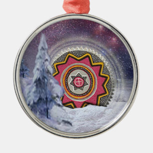 Chumash Symbol Metal Ornament