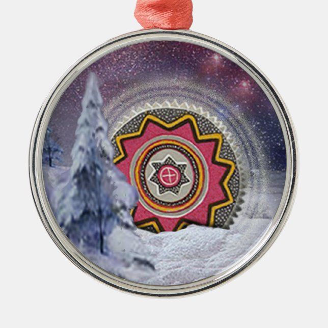 Chumash Symbol Metal Ornament (Front)