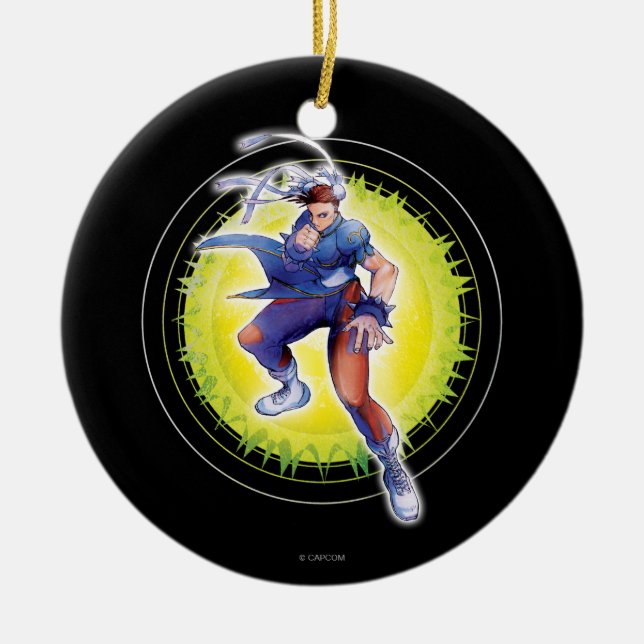 Chun-Li Ceramic Ornament (Front)