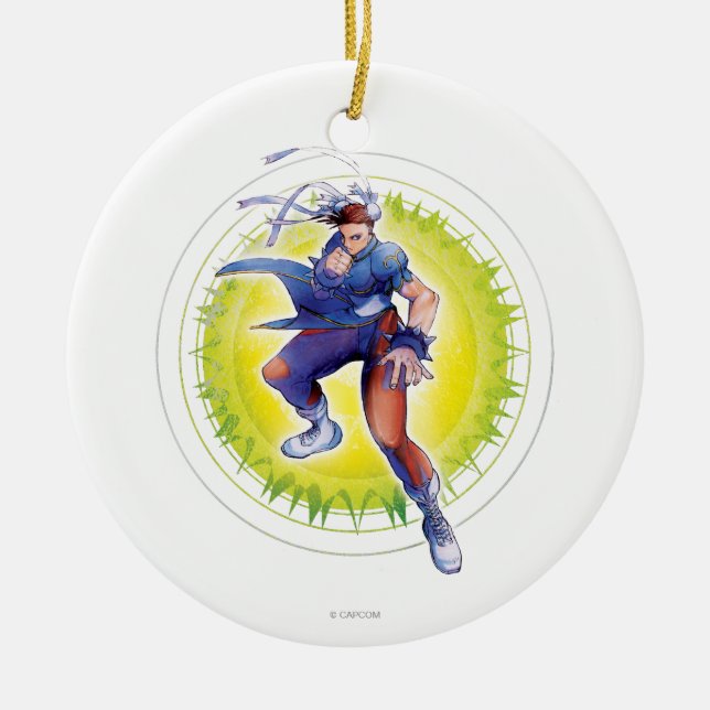 Chun-Li Ceramic Ornament (Front)