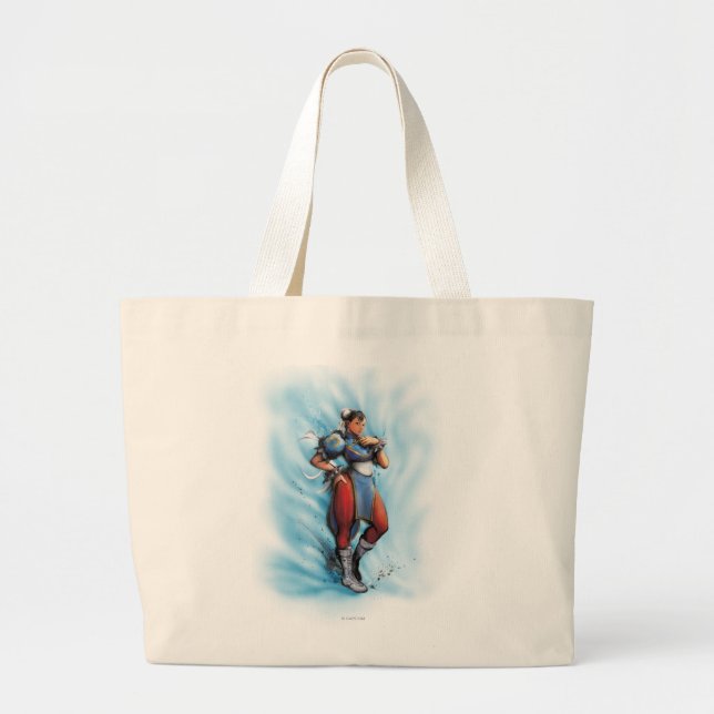 Chun-Li Hand on Hip Large Tote Bag (Front)
