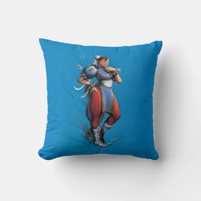 Chun-Li Hand on Hip Throw Pillow (Front)