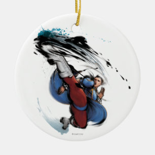 Chun-Li Kick Ceramic Ornament