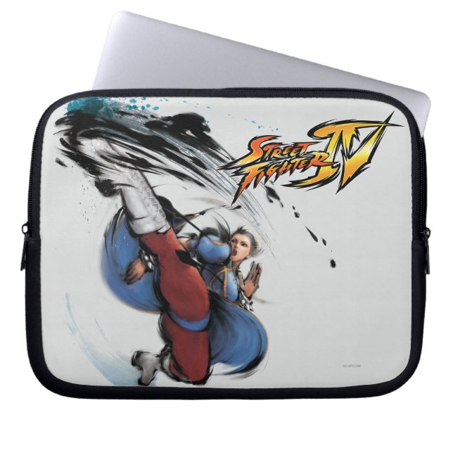 Chun-Li Kick Laptop Sleeve (Front)