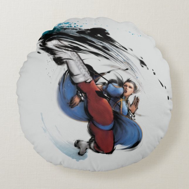 Chun-Li Kick Round Pillow (Front)