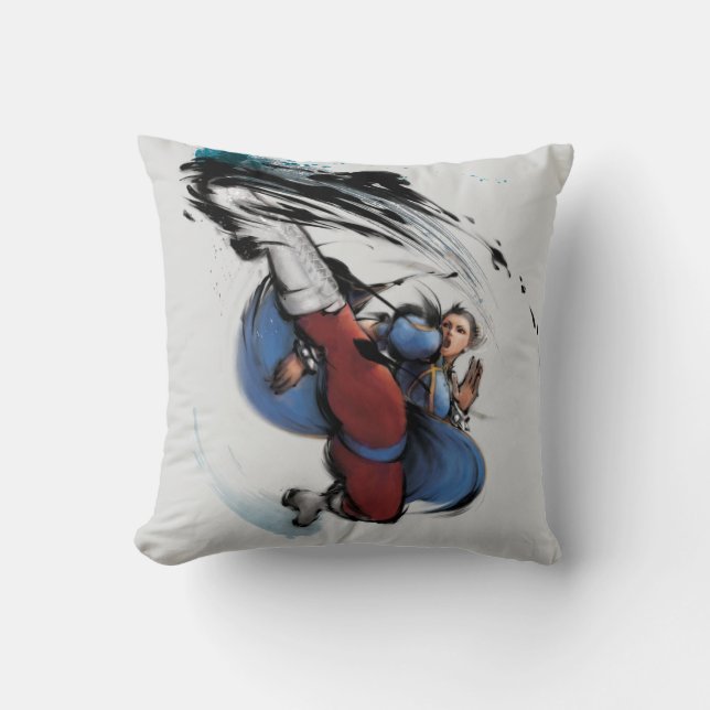 Chun-Li Kick Throw Pillow (Front)