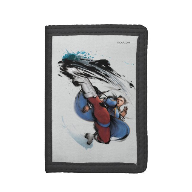 Chun-Li Kick Trifold Wallet (Front Vertical)