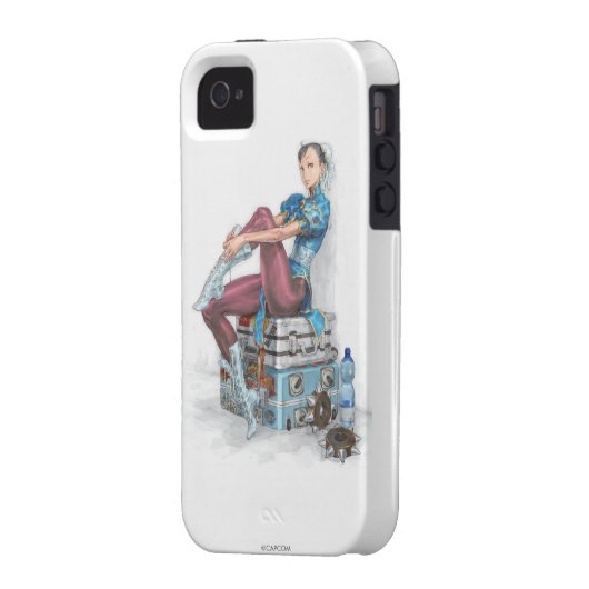 Chun-Li Tying Shoe Case-Mate iPhone Case (Back Left)