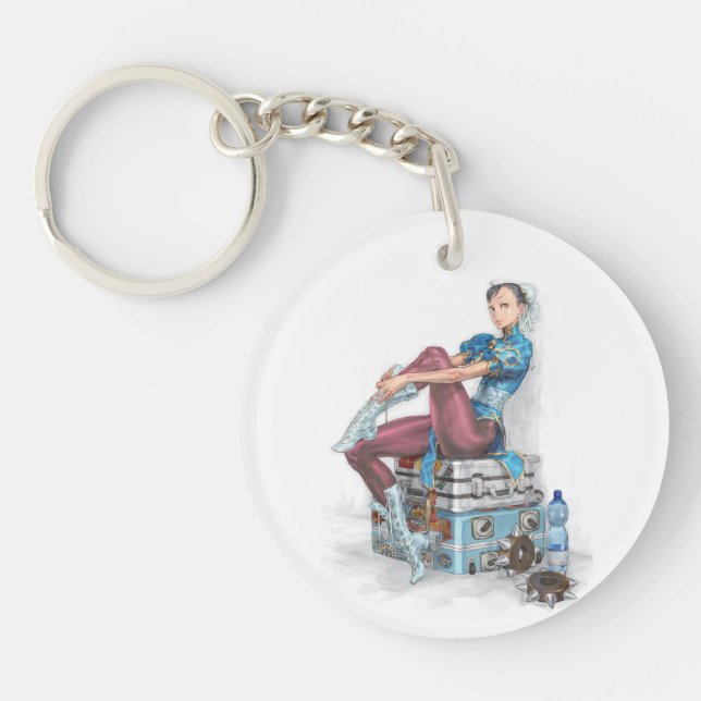 Chun-Li Tying Shoe Keychain (Front)