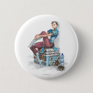 Chun-Li Tying Shoe Pinback Button