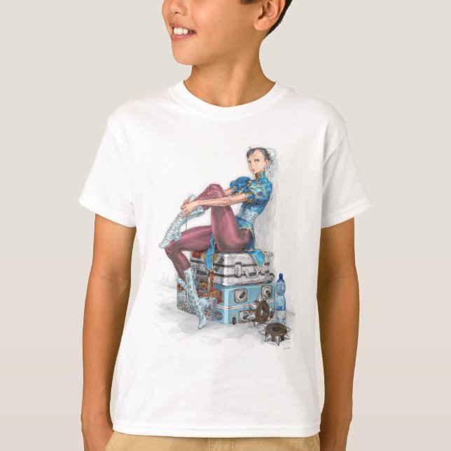 Chun-Li Tying Shoe T-Shirt (Front)