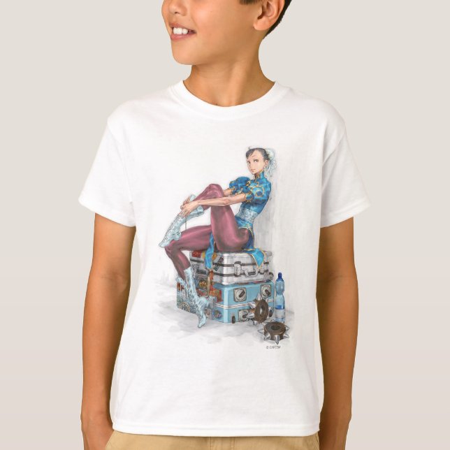 Chun-Li Tying Shoe T-Shirt (Front)
